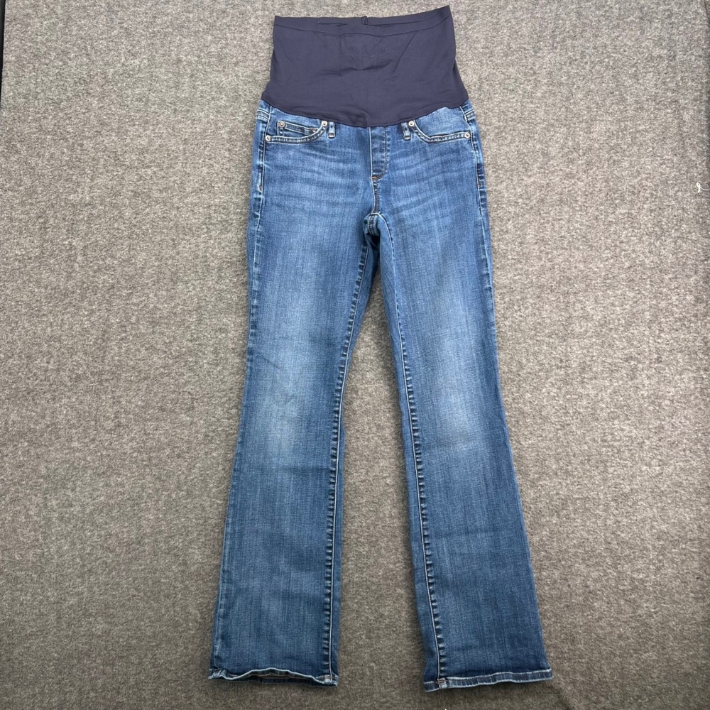 Gap 1969 Maternity Bootcut Jeans Medium Wash Blue Full Belly Panel Size 6/28